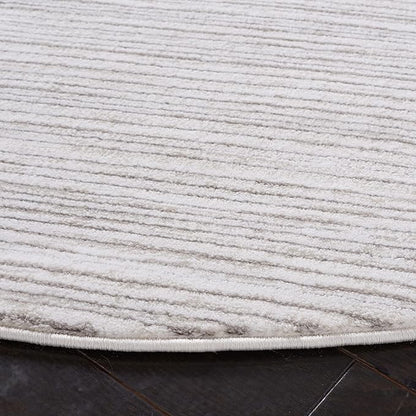 SAFAVIEH Vision Collection Area Rug - 6'7" Round, Ivory & Grey, Modern Ombre Design, Non-Shedding & Easy to Clean, Ideal for Living Room, Bedroom, Dining Space (VSN606K)
