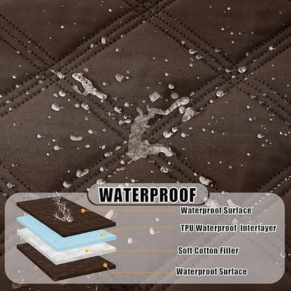 Smiry Waterproof Dog Bed Cover Blanket 68x82, Soft Reversible Pet Blanket, Washable Leakproof Cats Dogs Couch Cover for Sofa, Couch, Furniture, Lattice, Chocolate/Chocolate