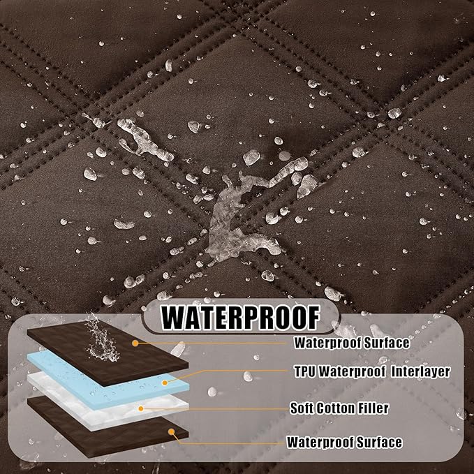 Smiry Waterproof Dog Bed Cover Blanket 40x80, Soft Reversible Pet Blanket, Washable Leakproof Cats Dogs Couch Cover for Sofa, Couch, Furniture, Lattice, Chocolate/Chocolate