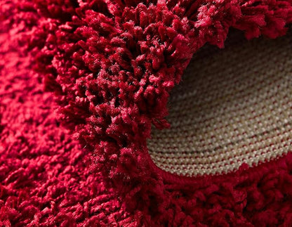 Unique Loom Solid Shag Collection Area Rug (2' 2" x 6' 7" Runner, Cherry Red)