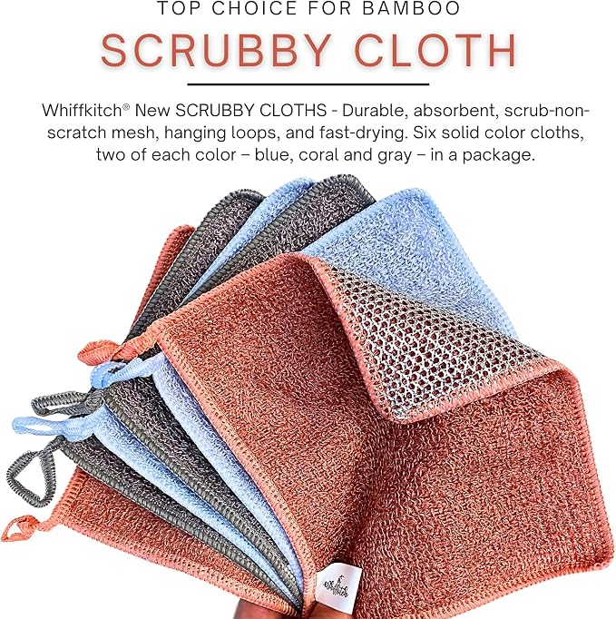 Whiffkitch® Scrubby Cloth – 6-Pack, Dishcloths, Dishrags - Image 2