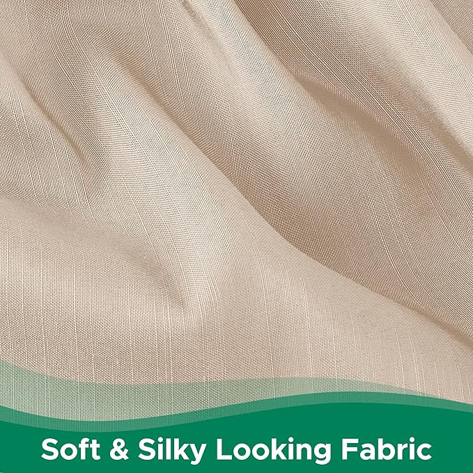 Biscaynebay Wrap Around Bed Skirts for Queen Beds 14" Drop, Sand Adjustable Elastic Dust Ruffles Easy Fit Wrinkle Resistant Silky Luxurious Fabric Machine Washable