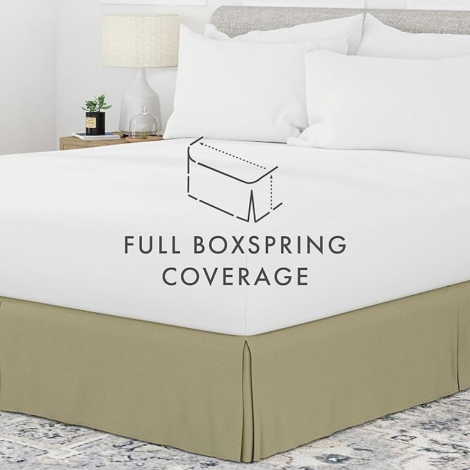 Linen Market Bed Skirt - Ultra Soft Microfiber - Easy Fit with 14 Inch Tailored Drop - Hotel Quality, Shrinkage & Fade Resistant - Bed Cover - King Bed Set - Bedroom Décor - (King, Sage)