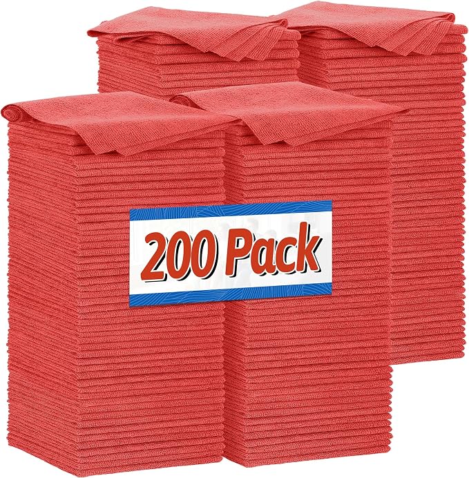 FIXSMITH Shop Towels, 200 Pack Microfiber Towels by FIXSMITH