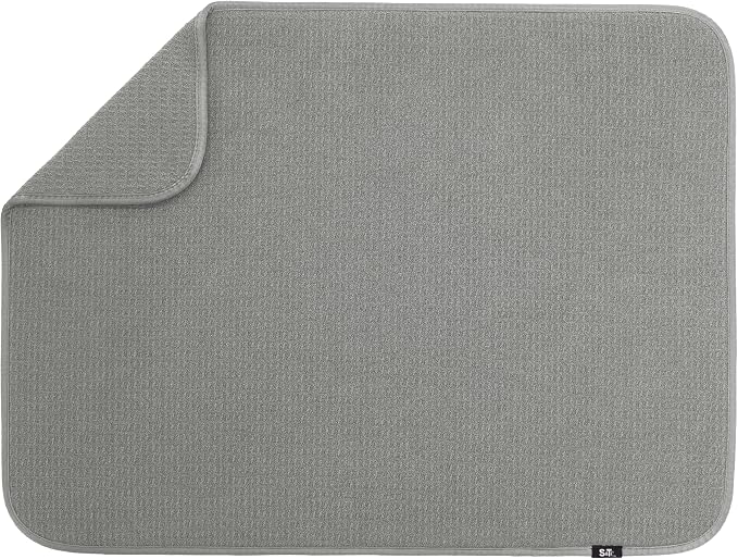 S&T INC. Dish Drying Mat XL, 18” x 24”, Absorbent Microfiber Kitchen Counter Mat by STINC