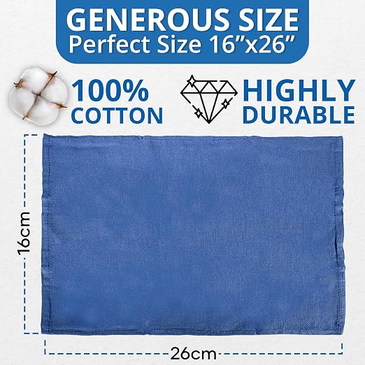 Surgical Towels for Cleaning Huck Towels 12 Pack 100% Cotton Size 15x25 Blue - Image 4