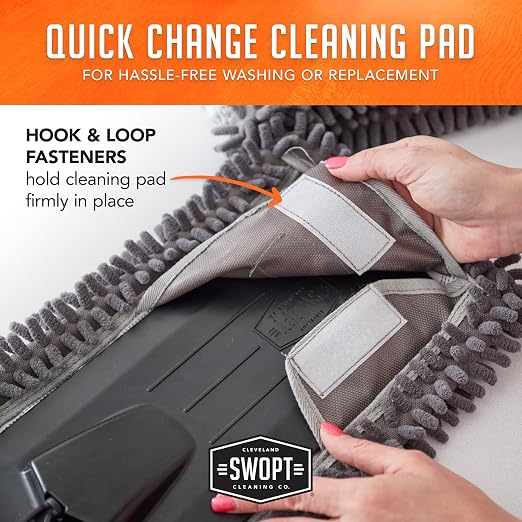 SWOPT 12” Microfiber Dust Mop Head w/Refill — Cleaning Head Interchangeable - Image 7