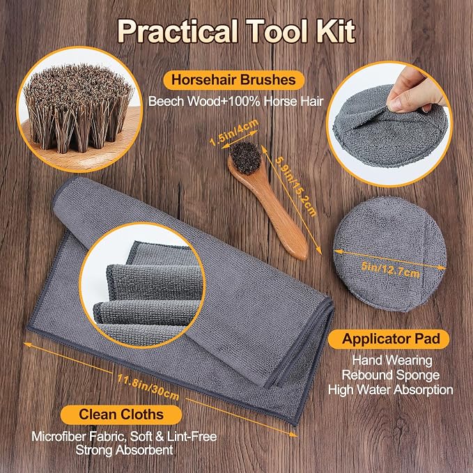 4 Pcs Leather Cleaner Boots Shoes Cleaning Kit-3.52oz Saddle Soap - Image 4