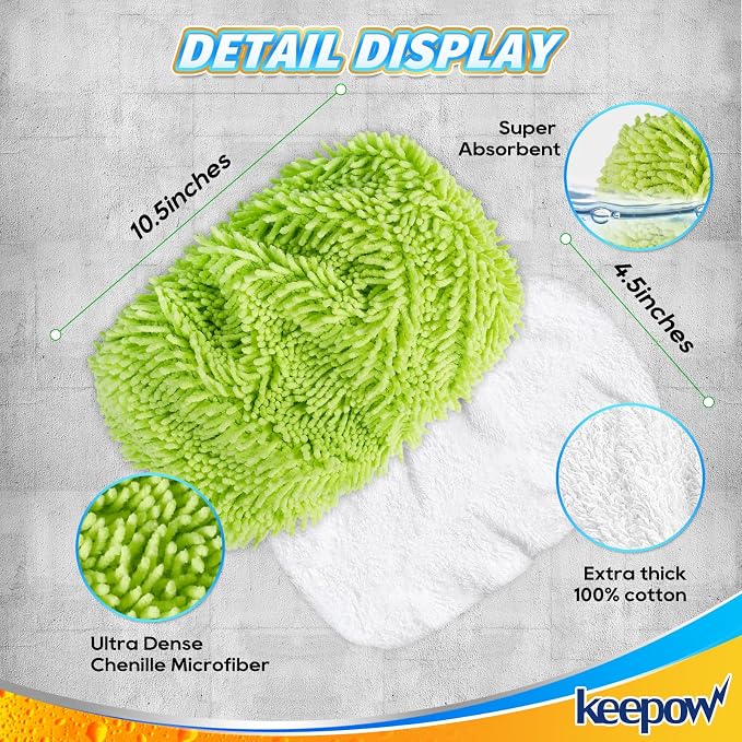 KEEPOW Reusable Dry Sweeping/Wet Mopping Cloths Compatible - Image 3