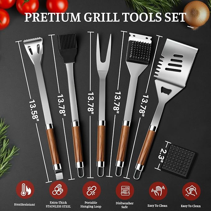 BBQ Grill Accessories, Stainless Steel Grilling Set - Image 2