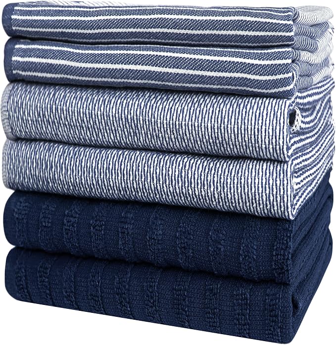 Premium Kitchen Towels | Large Cotton Dish Towels | Flat & Terry Highly - Image 6