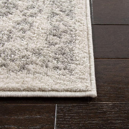 SAFAVIEH Adirondack Collection Runner Rug - 2'6" x 18', Ivory & Silver, Distressed Vintage Floral Design, Non-Shedding & Easy to Clean, Ideal for Hallway, Foyer, Entryway, Bedroom (ADR109C)