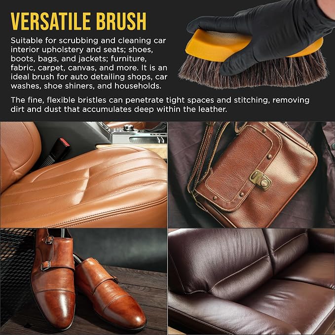 Dura-Gold Long Bristle Horse Hair Leather Cleaning Brush - Image 5