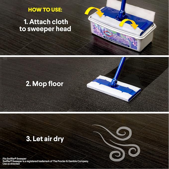 Clorox Scentiva Disinfecting Wet Mop Pad, Disposable Heads, Lavender and Jasmine - Image 4