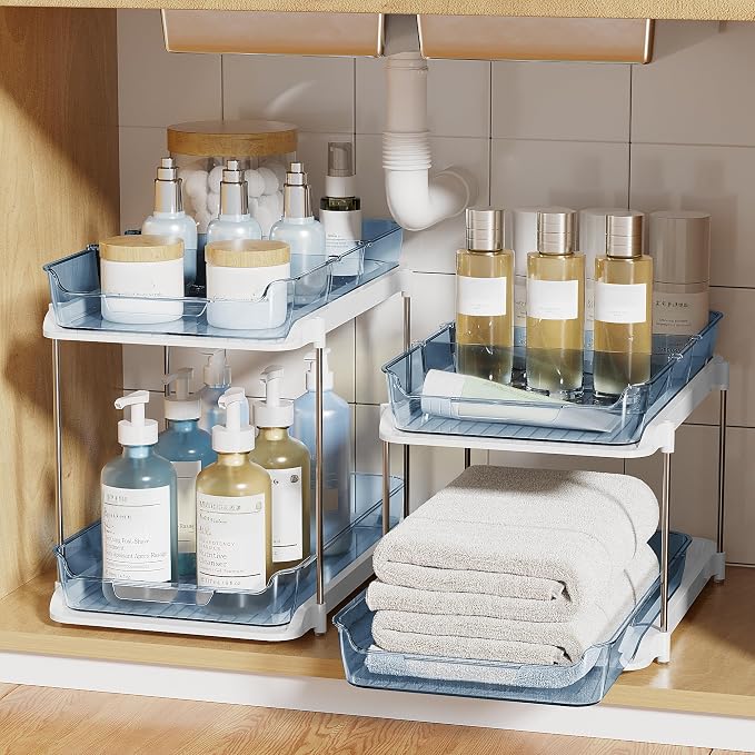 Delamu 2-Tier Multi-Purpose Bathroom Under Sink Organizers and Storage - Image 7