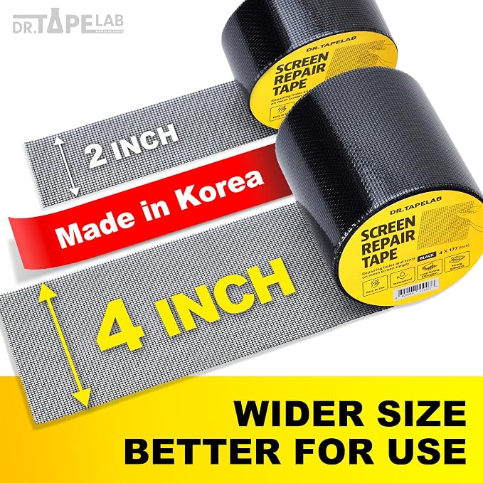 Black Window Screen Repair Tape, 2 in X 15 FT, Screen Repair Kit - Image 2