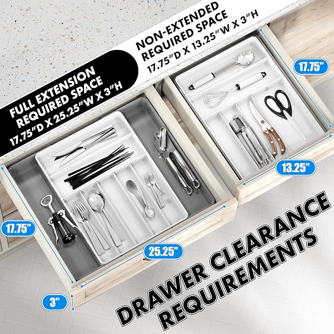 Simple Houseware Expandable Kitchen Drawer Flatware Organizer - Image 2