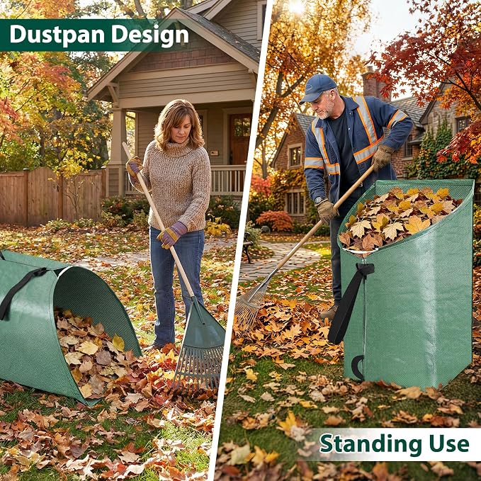 2 Pack 60 Gallon Large Leaf Collector, Dustpan-Style Lawn and Leaf Bags - Image 5
