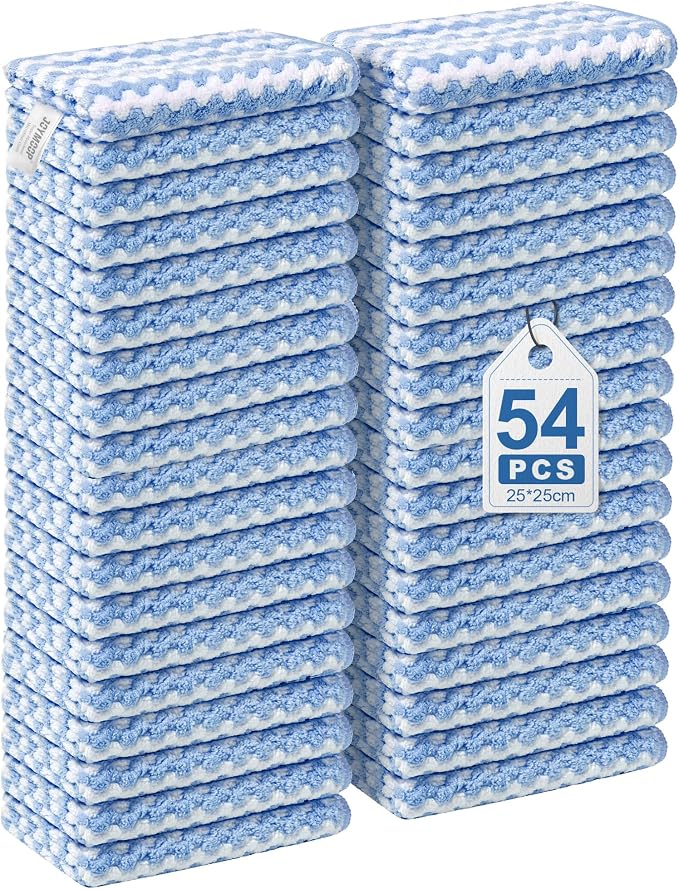 JOYMOOP 54 Packs Microfiber Cleaning Cloths, Super Absorbent Cleaning Cloths by JOYMOOP