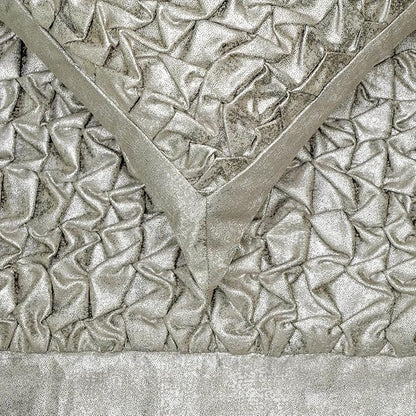 The HomeCentric King/Queen/Twin Silver Decorative Bed Runner King 90"x18" Bed Runner Without Pillow Cover, Foil, Knotted,Textured Bed Scarf on Jacquard Fabric - Polished Silver