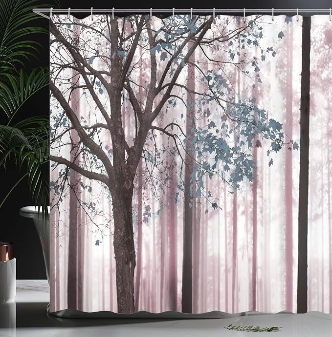 Ambesonne Autumn Shower Curtain, Rustic Fall Country Themed Tree Leaves on an - Image 3
