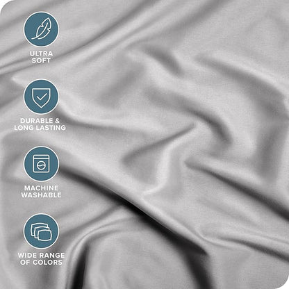 Bare Home 5-Pack Fitted Bottom Sheets Twin - Premium 1800 Ultra-Soft Wrinkle Resistant Microfiber - Deep Pocket (Twin, Light Grey)