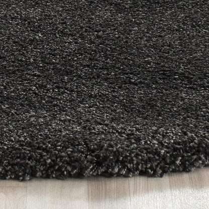 SAFAVIEH Milan Shag Collection 4' Round Dark Grey SG180 Solid Non-Shedding Living Room Bedroom Dining Room Entryway Plush 2-inch Thick Area Rug