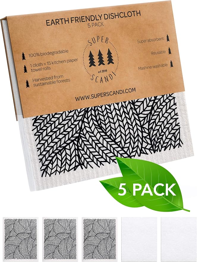 SUPERSCANDI 5 Pack Swedish Dishcloths - Image 2