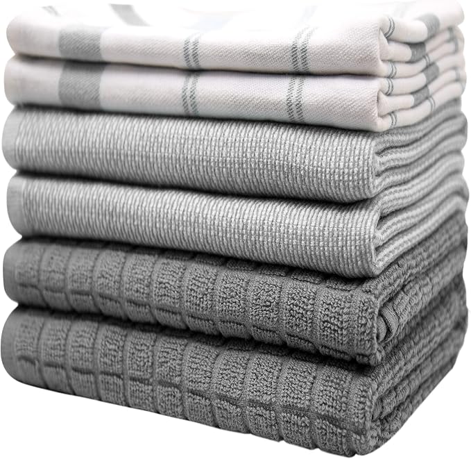 Premium Kitchen Towels | Large Cotton Dish Towels | Flat & Terry Highly - Image 6