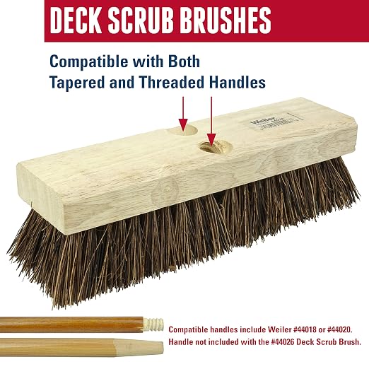 Weiler 44027 12" Deck Scrub Brush, Palmyra Fill - Image 3