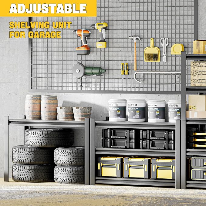 Garage Shelving, Thickened 72" Storage Shelves Heavy Duty Shelving Units and - Image 4