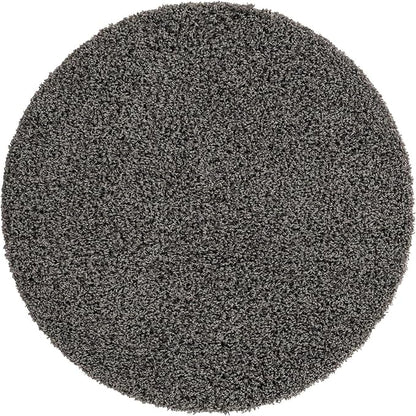 Unique Loom Solid Shag Collection Area Rug (4' 1" Round, Graphite Gray)