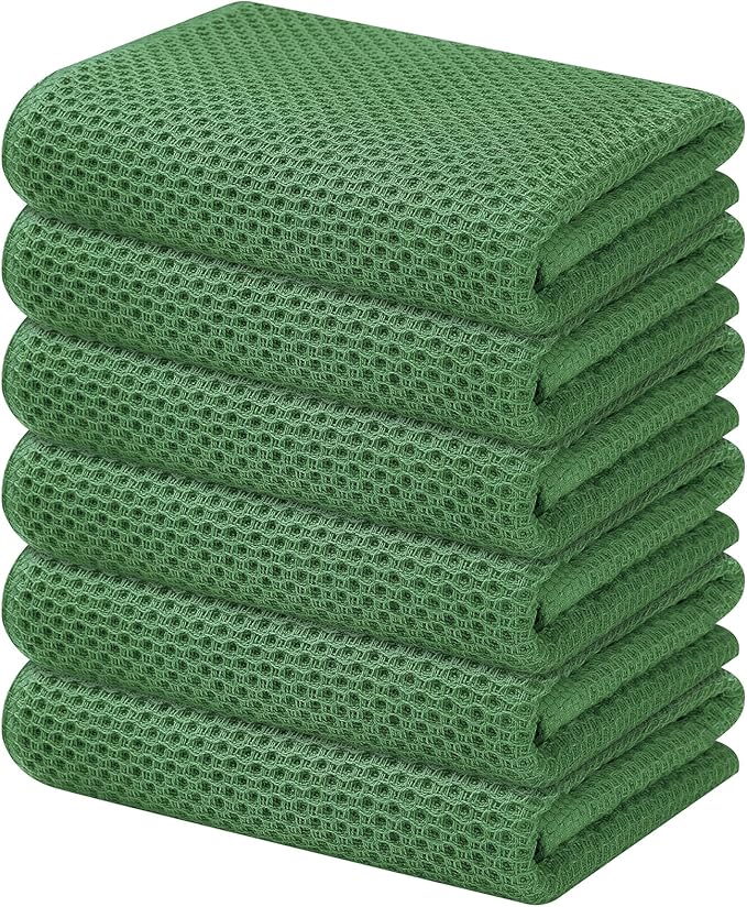 Kitinjoy 100% Cotton Waffle Weave Kitchen Hand Towels by Kitinjoy