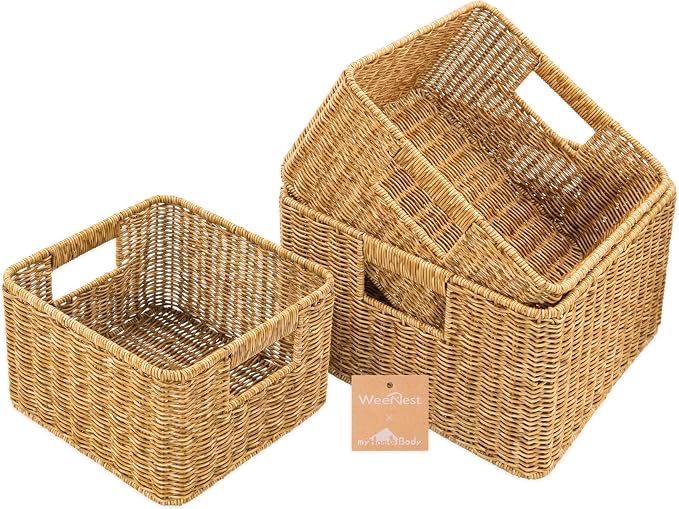 myHomeBody Wicker Storage Basket, Storage Cubes, Woven Baskets by myHomeBody