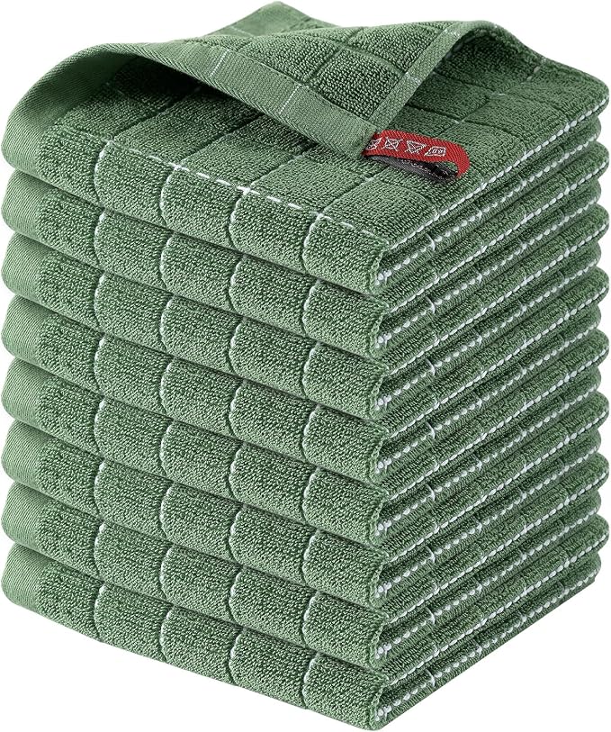 Homaxy 100% Cotton Terry Kitchen Dish Cloths, Ultra Soft and Absorbent Dish by Homaxy