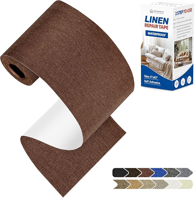 KING MOUNTAIN Linen Repair Patches, Self-Adhesive Linen Fabric Patches by ForABetterHomeLife