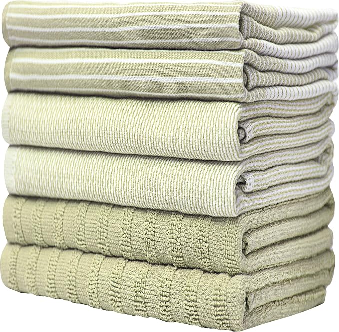 Premium Kitchen Towels | Large Cotton Dish Towels | Flat & Terry Highly - Image 6