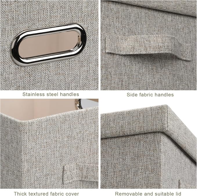 Medium 15" 21 Quart Collapsible Stackable Storage Bins - Image 6