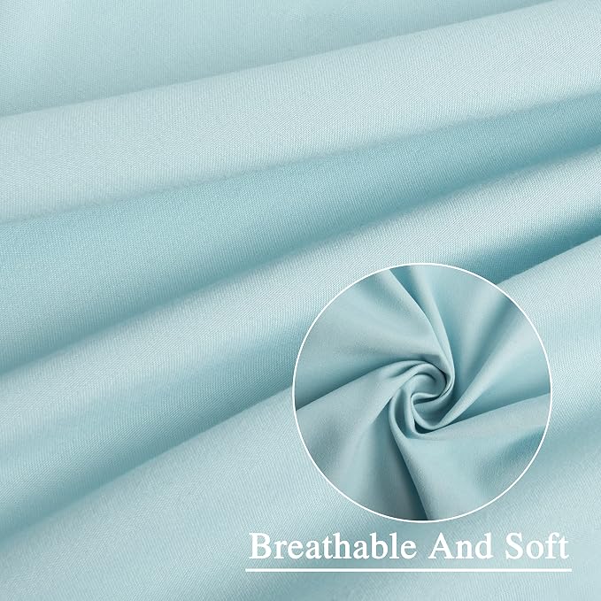 Spa Blue Ruffle Shower Curtain, Vintage Handcrafted Bow Tie Bath Curtain - Image 6