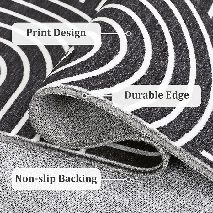 Washable Rug 3x5 Area Rugs for Living Room, Abstract Rug for Bedroom, Soft - Image 7
