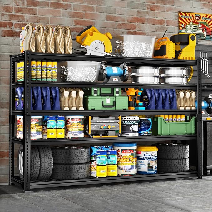 ROOMTEC Garage Shelving, 3300 LBS Capacity Storage Shelves Heavy Duty, 5 Tier - Image 2