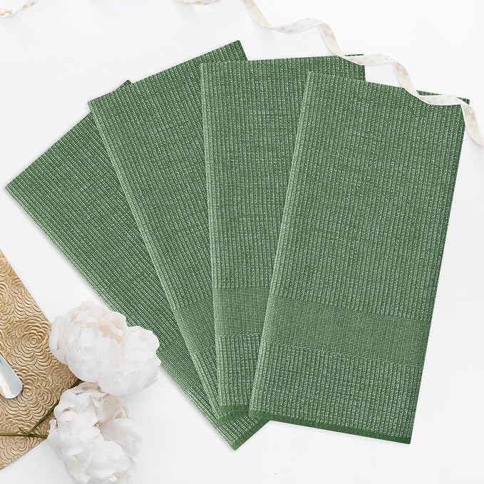 Homaxy Premium Kitchen Towels, Large Cotton Kitchen Hand Towels, Flat and Terry - Image 7