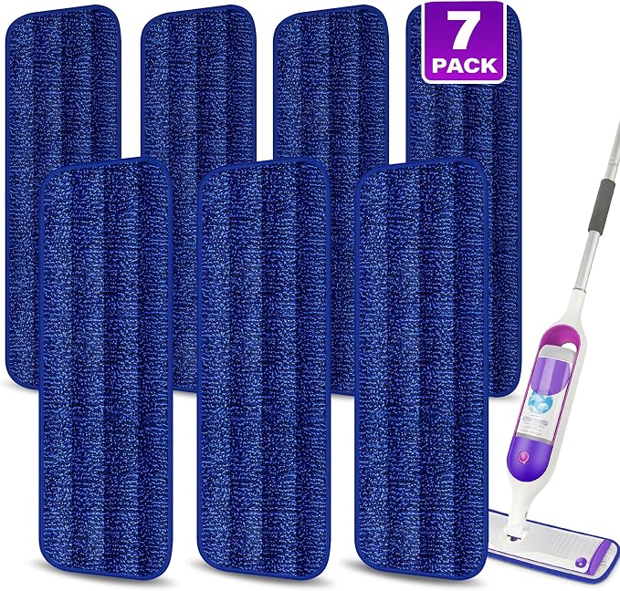 7 Count Reusable Microfiber Mop Pads by MEXERRIS