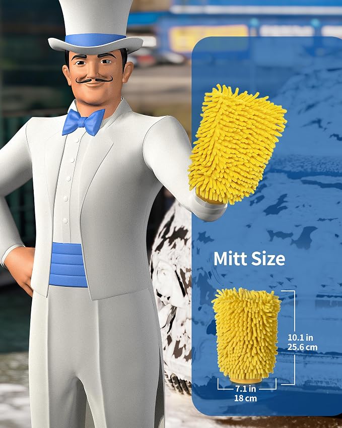 MR.SIGA Premium Microfiber Soft Chenille Car Wash Mitt - Image 2