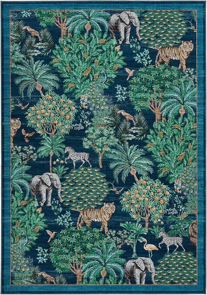 GarveeHome Jungle Animal Print Rug 6x9 Washable Area Rugs - Image 4