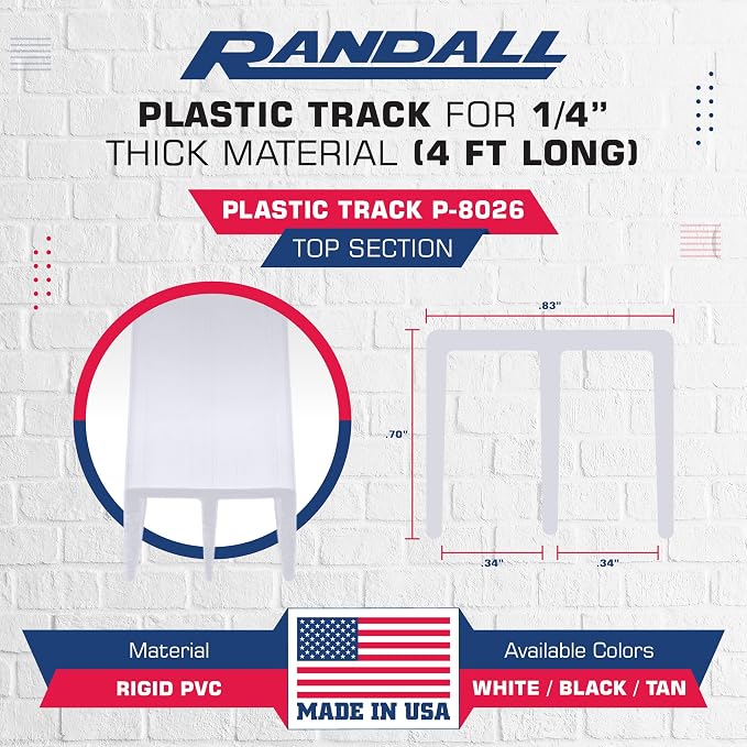 Randall Manufacturing 1/4" Plastic Sliding Door Track - Image 2