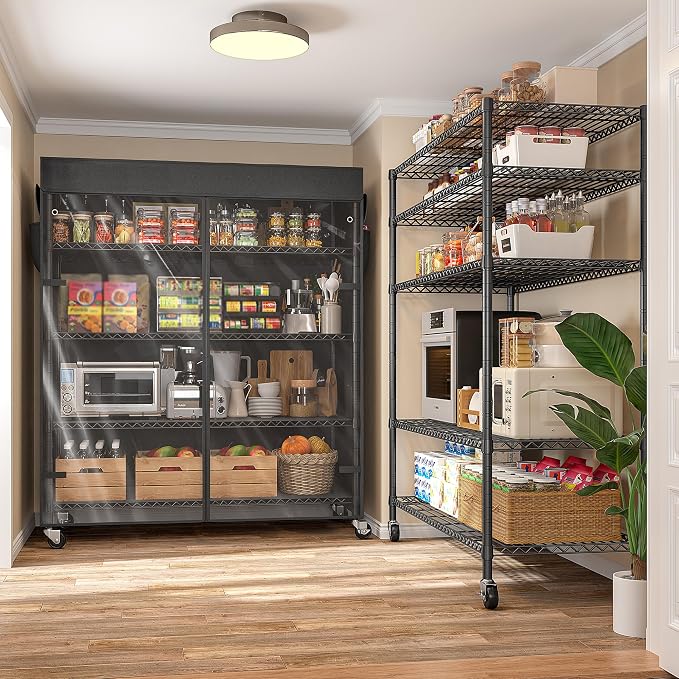 REIBII 45''W Storage Shelves Waterproof Metal Shelving Cover Dustproof Wire - Image 8