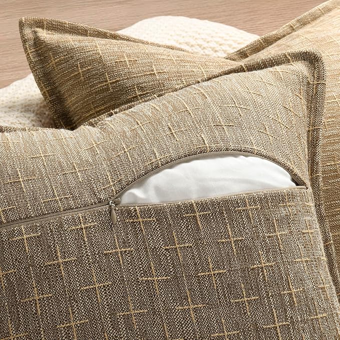 ZWJD Pillow Covers 22x22 Set of 2 Soft Polyester Textured Pillow Covers - Image 3