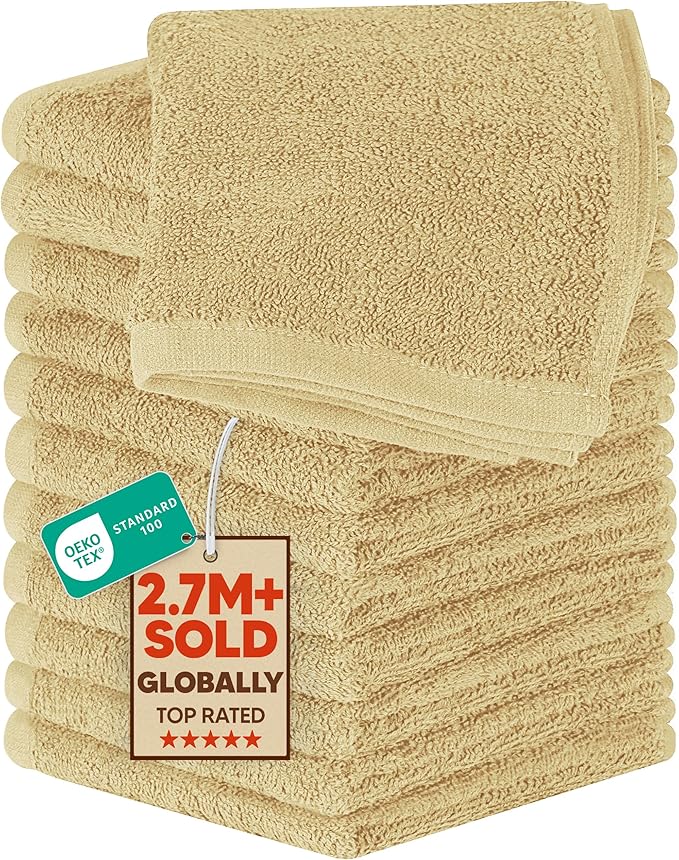 Utopia Towels 12 Pack Cotton Washcloths Set, 100% Ring Spun Cotton, Premium by UTOPIATOWELS