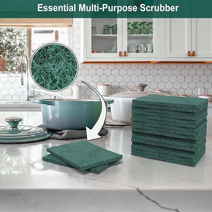 100 Pack Heavy Duty Scouring Pads 3x4 Inch – Green Scrubbing Pads, Non Scratch - Image 3